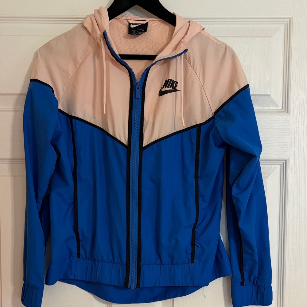 Nike Sportswear Windrunner Jacket Blue & Pink Peach Full Zip Women's Size S
